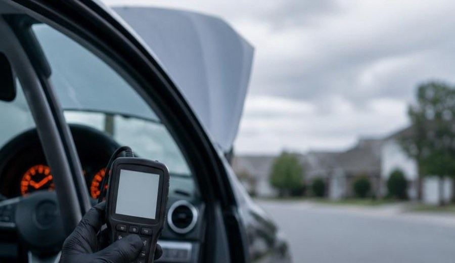 Checking codes from the driver seat at an Atlanta visit